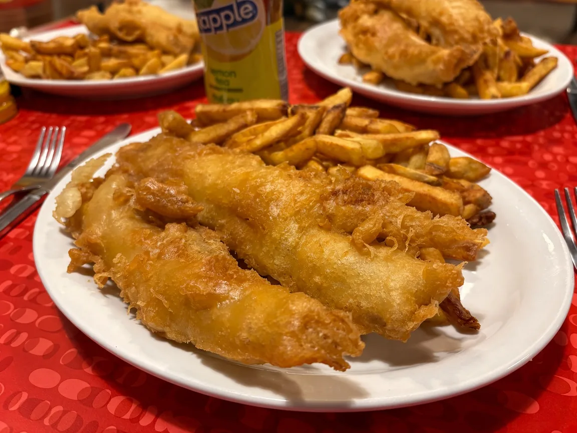 Fish and chips at Golden Fish & Chips in Hamilton