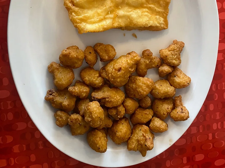 Deep-fried mushrooms at Golden Fish & Chips in Hamilton, ON
