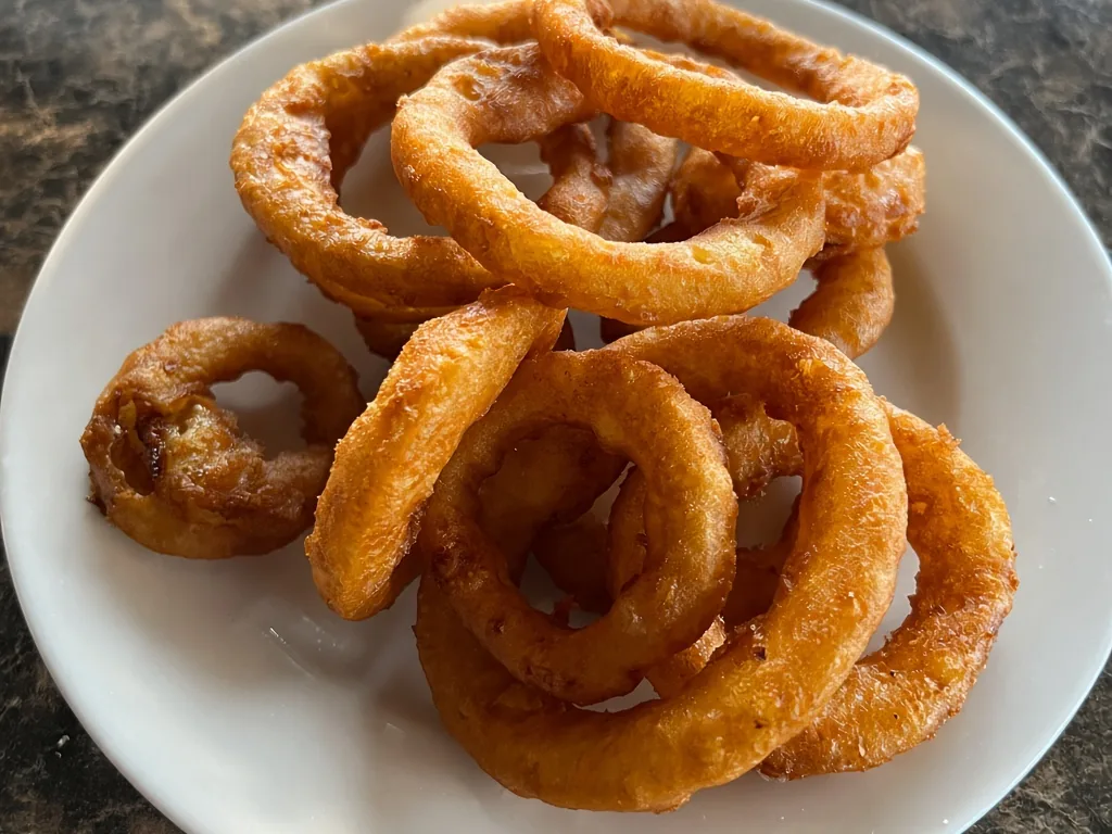 Onion rings at Golden Fish & Chips Hamilton