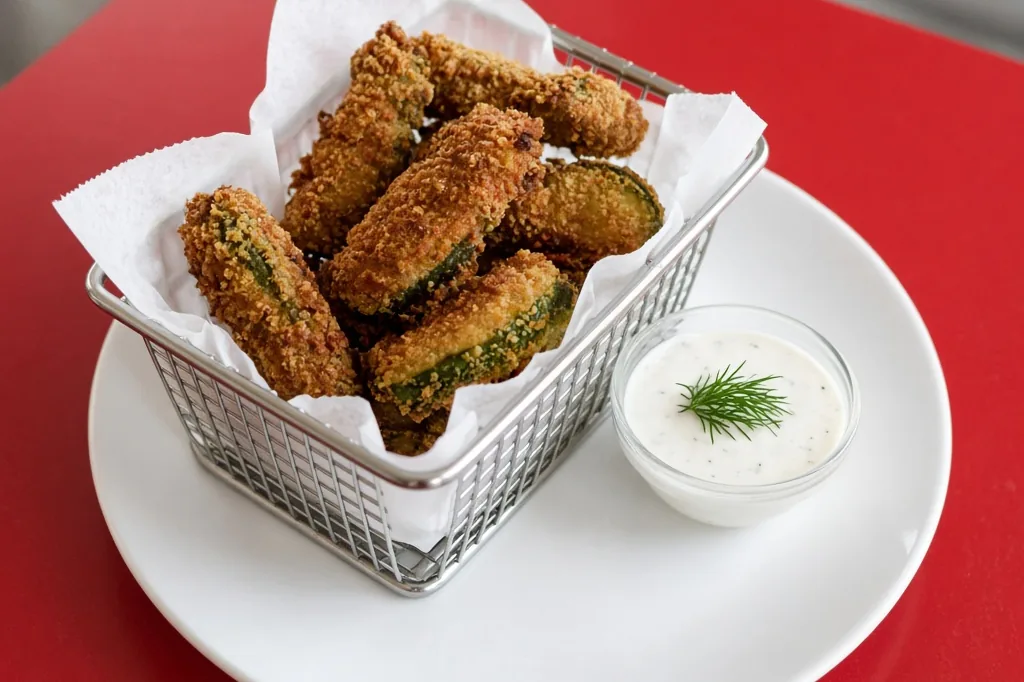 Fried pickle spears at Golden Fish & Chips in Hamilton